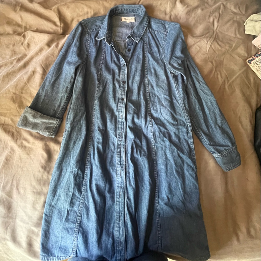 Jean button up dress
